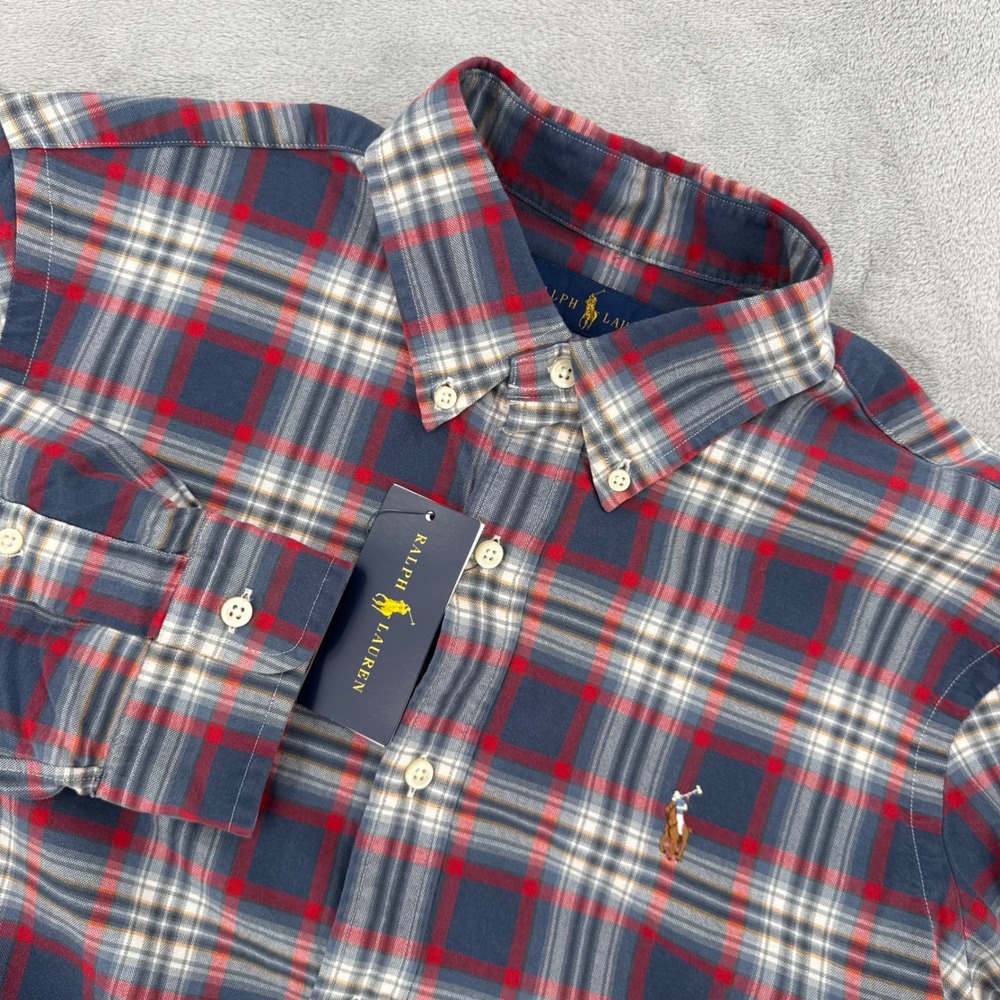 Polo Ralph Lauren Classic Fit Plaid Button Down Shirt Mens Medium Cotton NWT